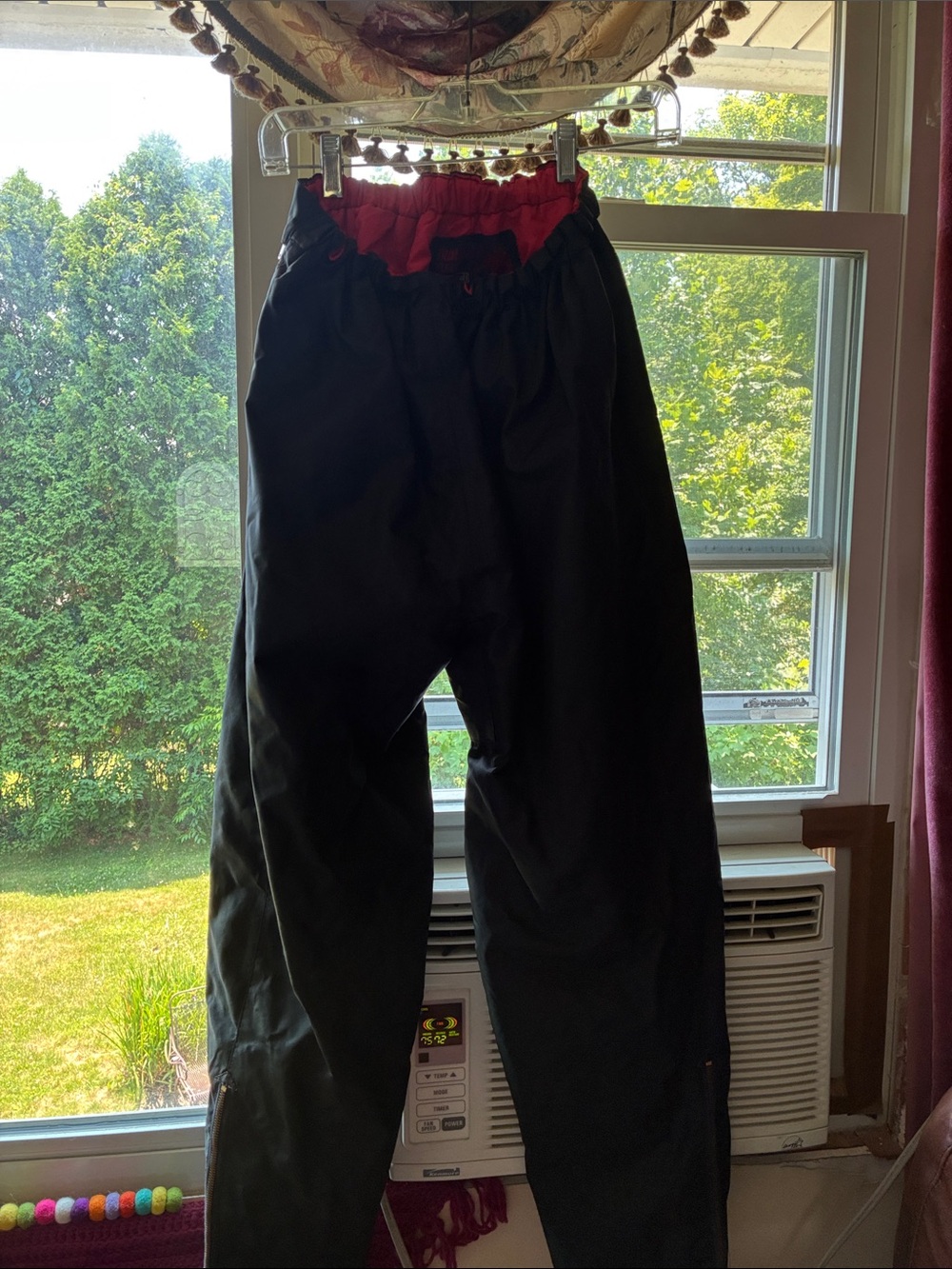 Black Vintage Men’s Riding Pants with elastic waist side zip on legs